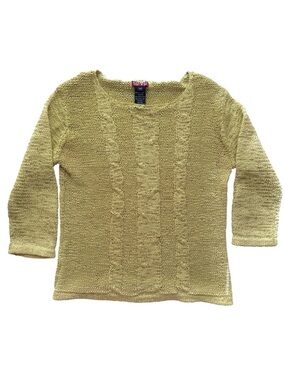 Mac & Jac Vintage Y2K 3/4 Sleeve Stretchy Form Fit Top Fairycore Cottagecore